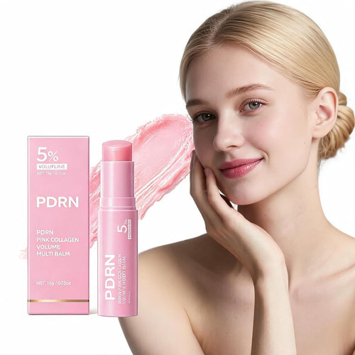 PDRN Pink Collagen Volume Multi Balm Stick - Volufiline, PDRN, NAD, Collagen, Face & Body Balm for Under-Eyes, Neck, Forehead, Smile Lines, Lips, Plumping, Radiance, Line Care (1PC)